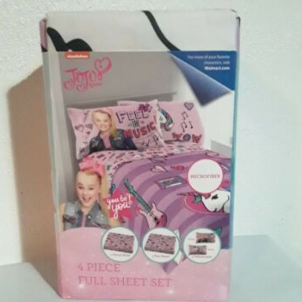 Nickelodeon JoJo Siwa 4-piece Full Size Sheet Set (100% Polyester)